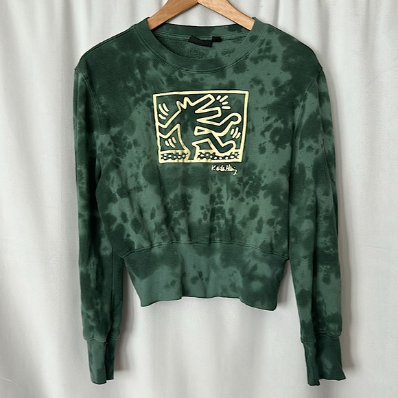 Keith Haring Tops - Keith Haring Comfy Green Tie Dye Long Sleeve Sweatshirt Top **Size XL** 🌺🌺